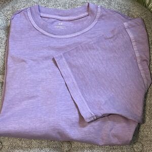 H&M Oversized Fit T Shirt Womens Small Lavender Lilac Short Sleeve Crew Neck